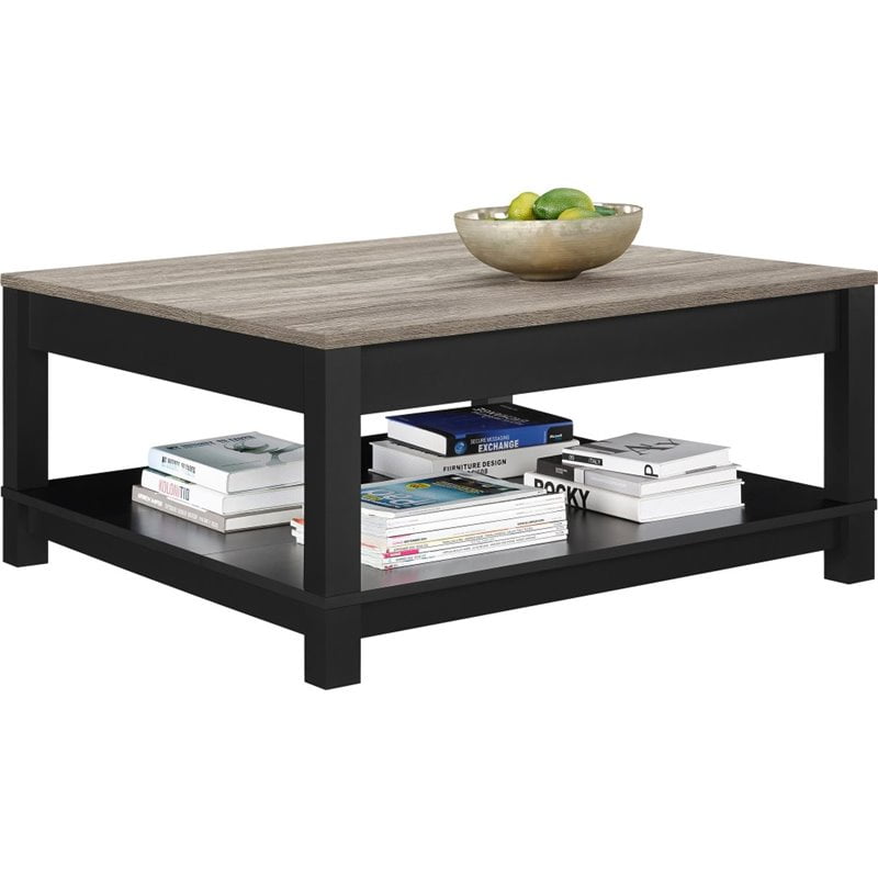 Altra Furniture Carver Square Coffee Table in Black and Sonoma Oak Altra Furniture Carver Square Coffee Table in Black and Sonoma Oak